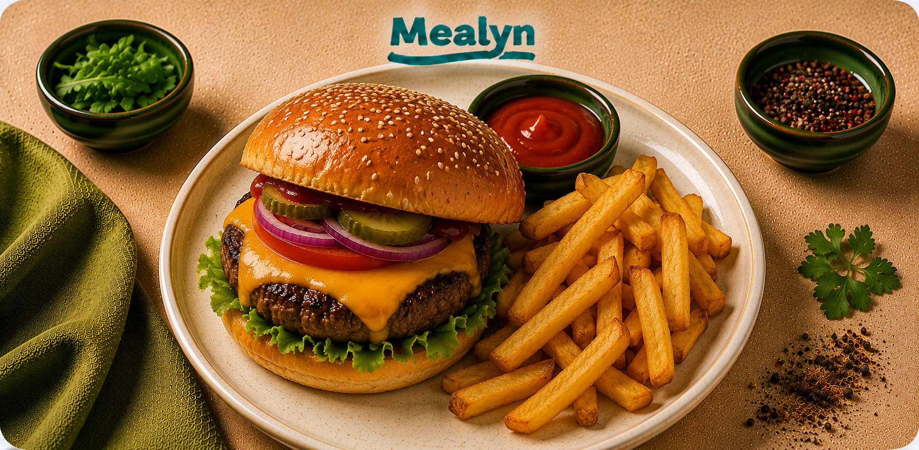 Cheeseburger met friet