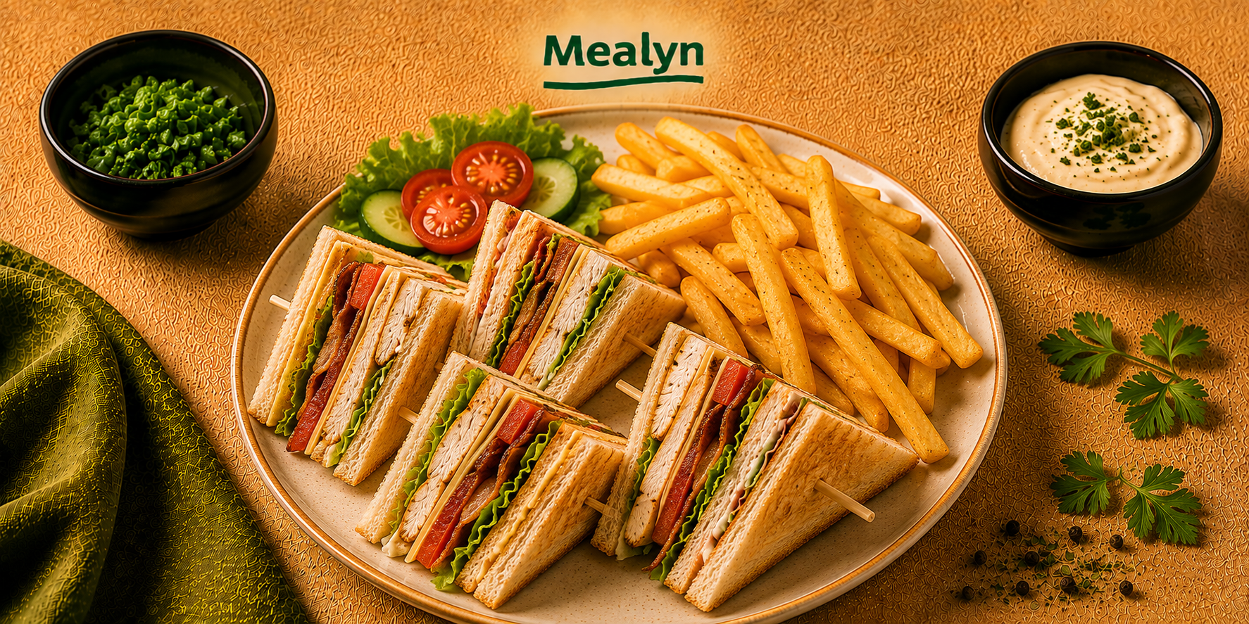 Clubsandwich met friet