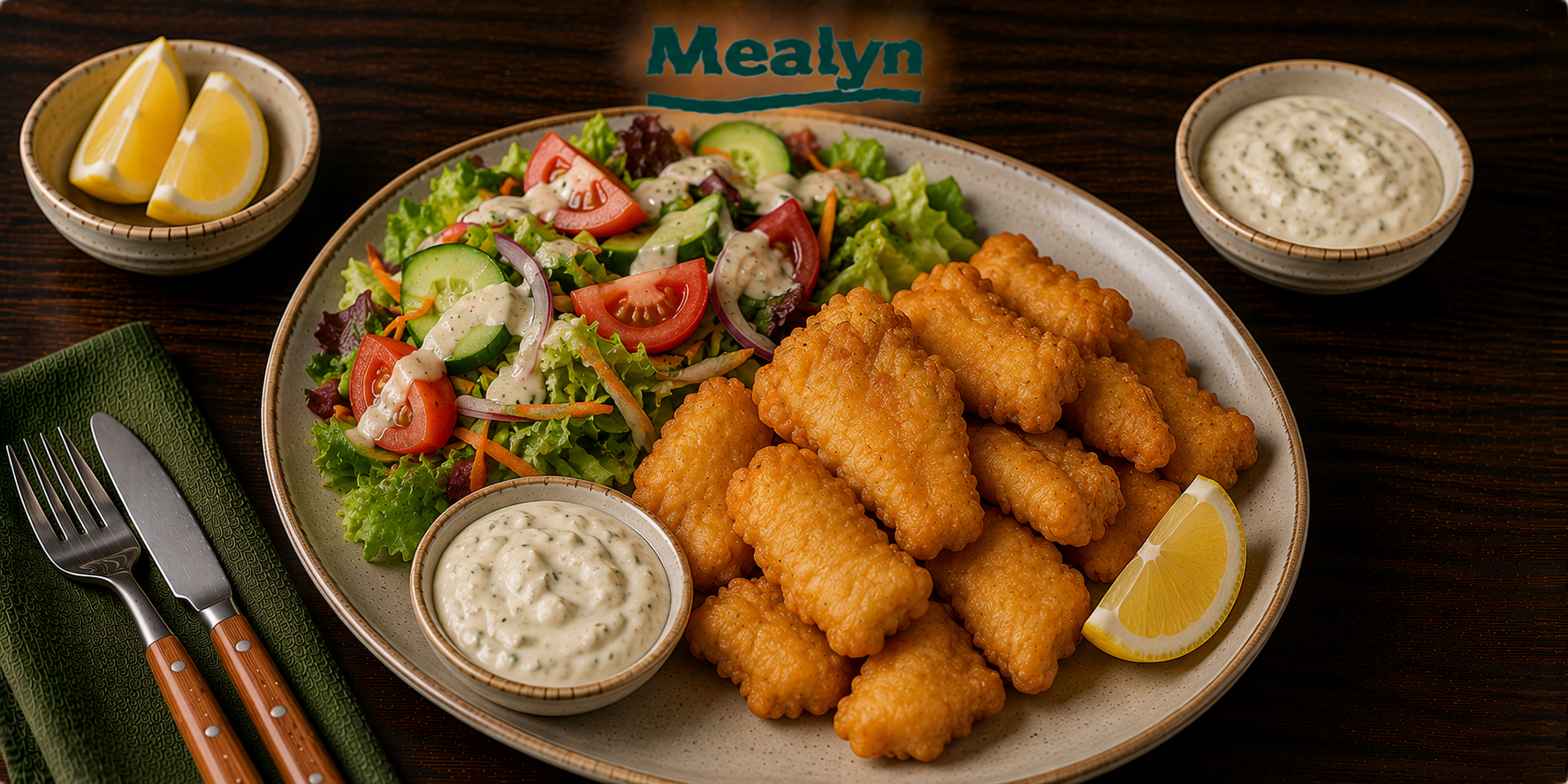 Kibbeling met salade