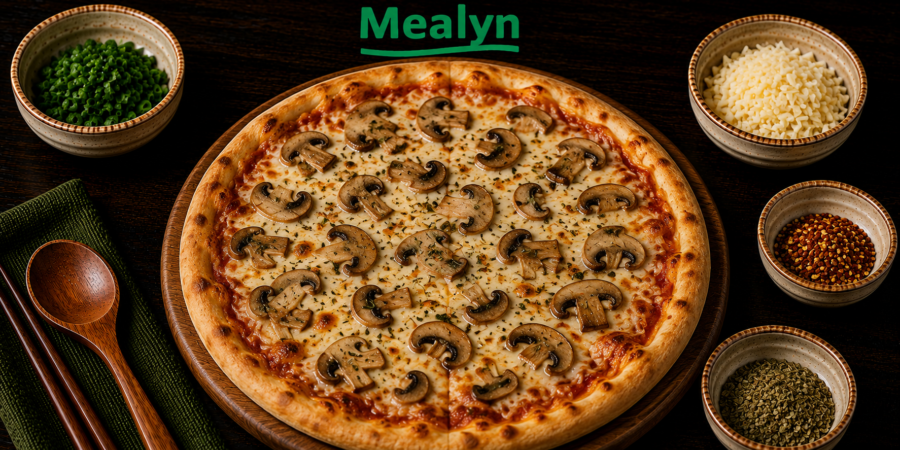 Pizza met champignons