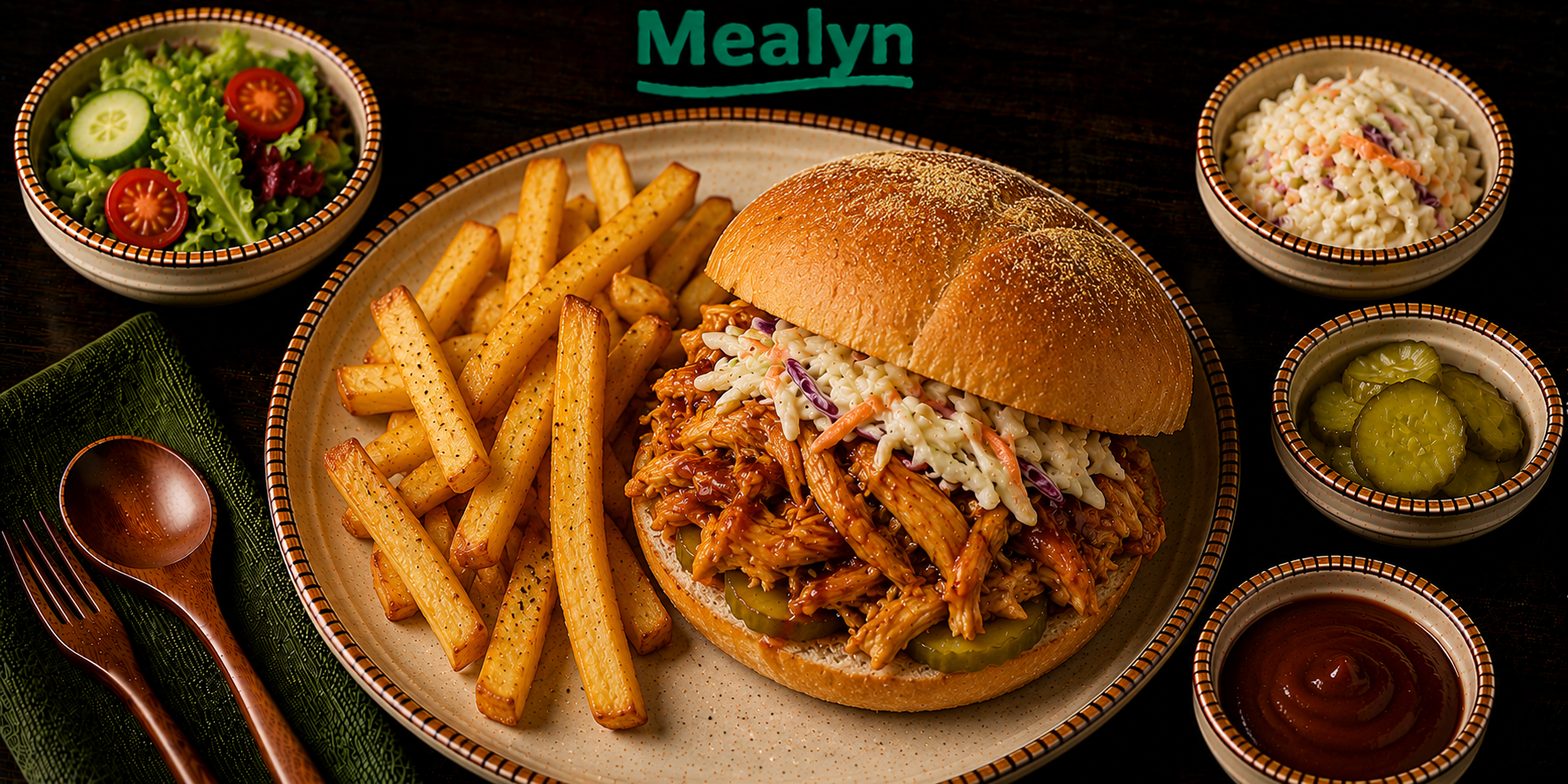 Broodje pulled chicken